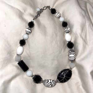 Premier Designs Black & White Chunky Necklace